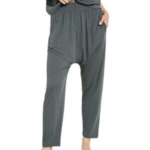 EBERJEY Oversize Aloe Infused Cotton Blend Pajama Pants In Kelp
